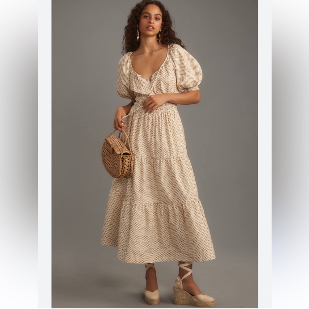 Anthropologie The Somerset Maxi Dress Puff-Sleeve Edition Size M